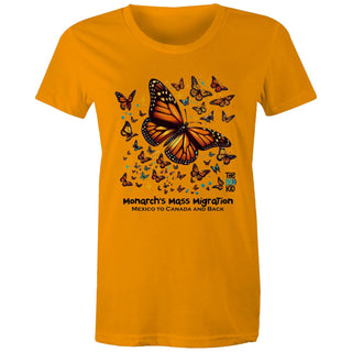 Nature's Navigators: Mexican Monarchs Women's T-Shirt XSM-2XL