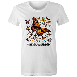 Nature's Navigators: Mexican Monarchs Women's T-Shirt XSM-2XL