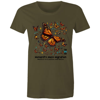 Nature's Navigators: Mexican Monarchs Women's T-Shirt XSM-2XL