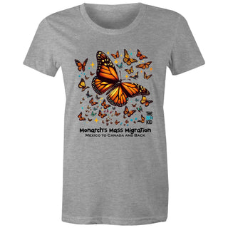 Nature's Navigators: Mexican Monarchs Women's T-Shirt XSM-2XL