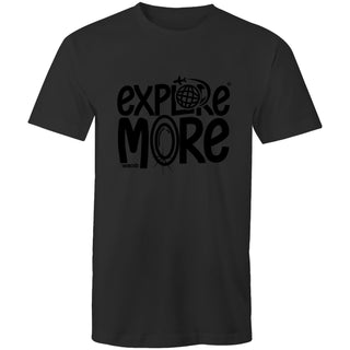 Explore More Men's All Black T-Shirt SM-4XL