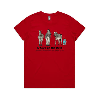 Nature's Navigators: Stripes on the Move Women's T-Shirt XS-3XL