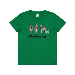 Nature's Navigators: Stripes on the Move Kids/Teens T-Shirt 4-14