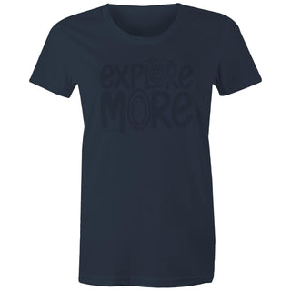 Explore More Women's All Navy T-Shirt XSM-2XL